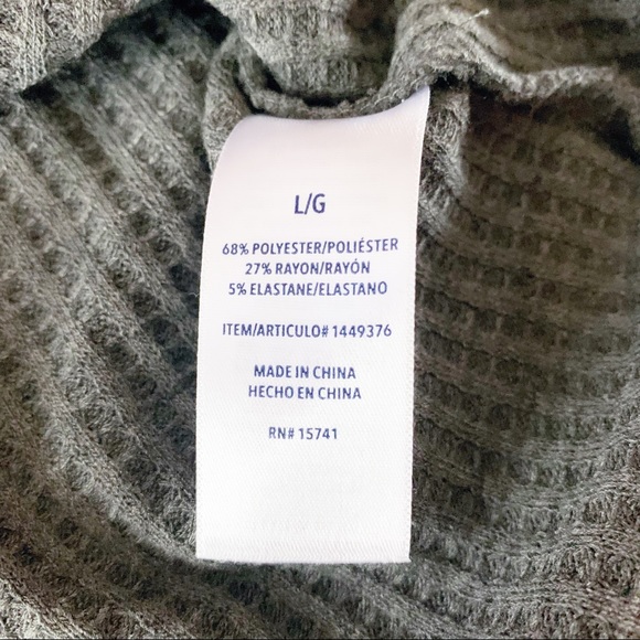 Splendid waffle knit thermal long sleeve shirt gray size large - Picture 6 of 8